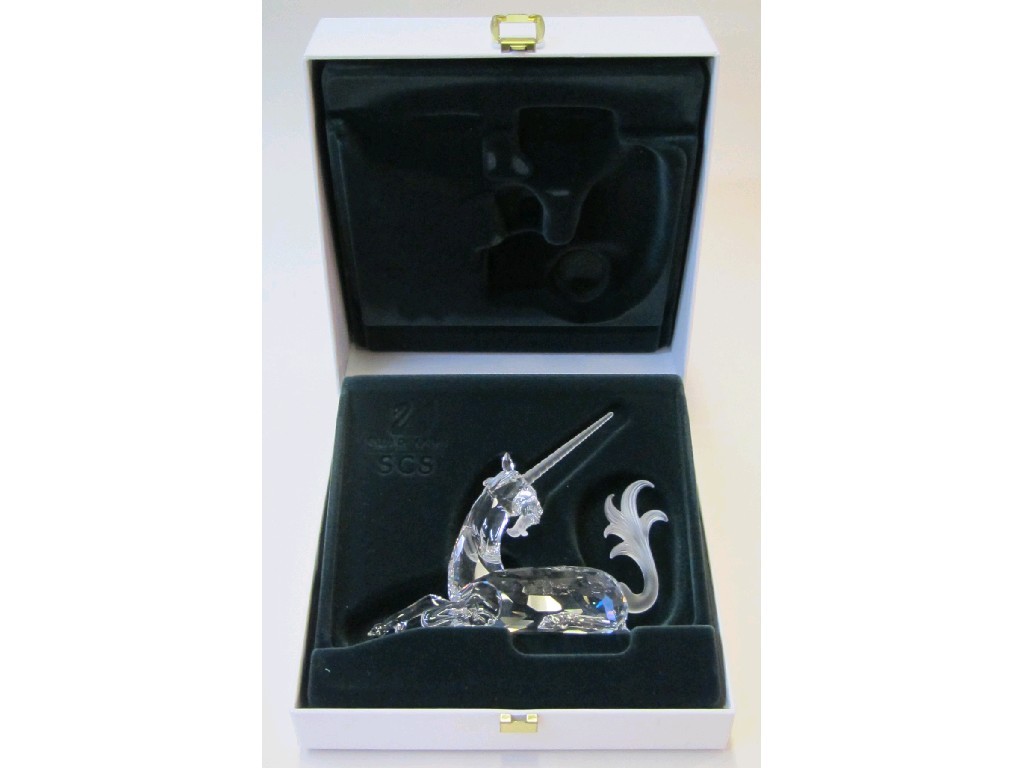 Appraisal: Swarovski crystal figure of a unicorn Limited Edition produced for