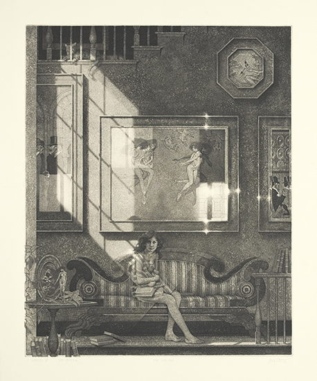 Appraisal: PETER MILTON Interiors III Time with Celia Etching and engraving