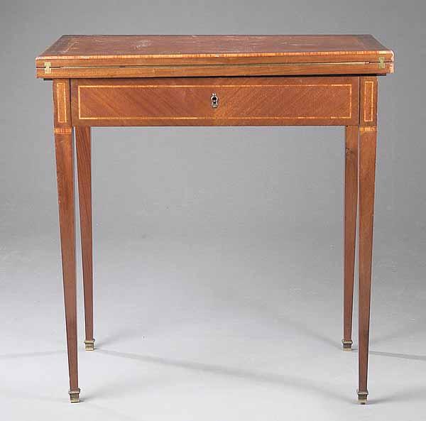 Appraisal: An Edwardian Mahogany Parquetry and Satinwood Multiform Table c the