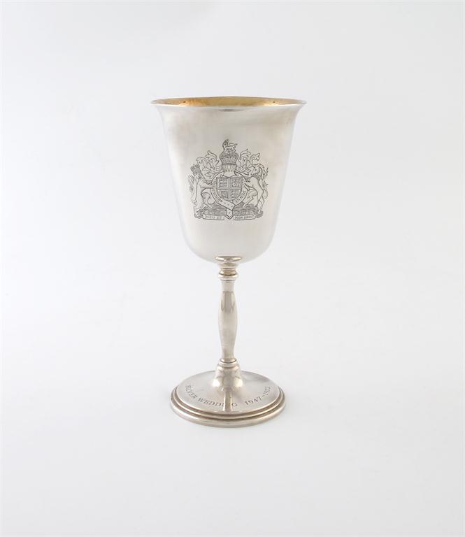 Appraisal: A modern silver commemorative goblet