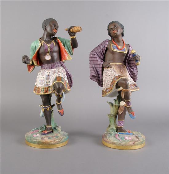 Appraisal: A Pair of Bisque Figures Height inches