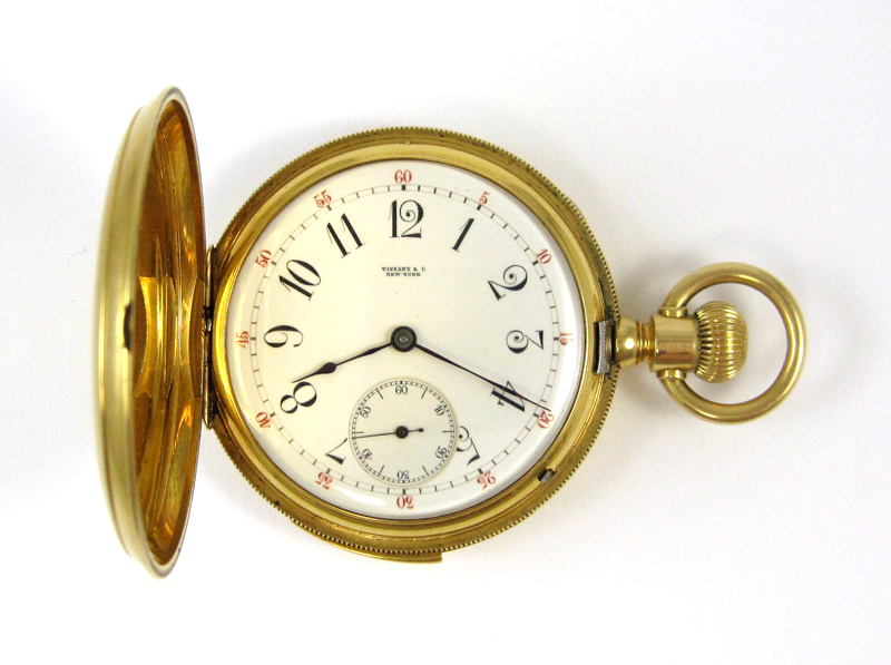 Appraisal: TIFFANY CO K GOLD HUNTER CASE FIVE-MINUTE REPEATER POCKET WATCH