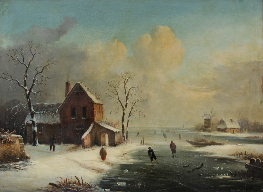 Appraisal: VAN ZEEBROCK Dutch th Century Dutch Winter Ice Skating Scene