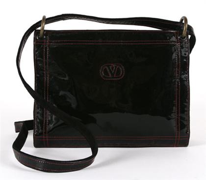 Appraisal: Valentino black patent leather purse s With black suede insets