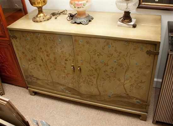 Appraisal: Contemporary chinoiserie paint decorated wood cabinet Estimate - No condition