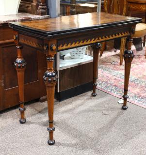 Appraisal: Renaissance Revival games table Renaissance Revival games table circa having