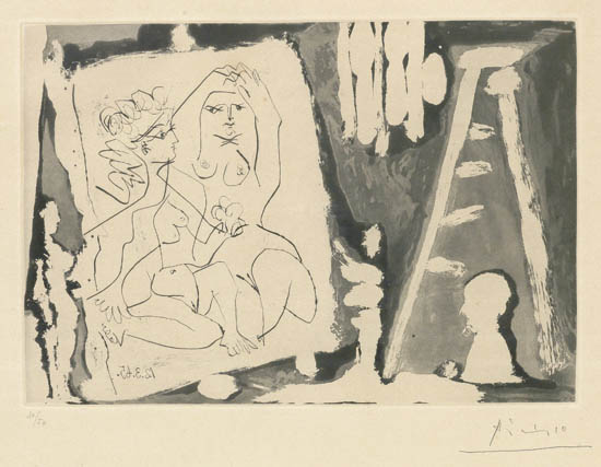 Appraisal: PABLO PICASSO Dans l'Atelier Aquatint and etching x mm x