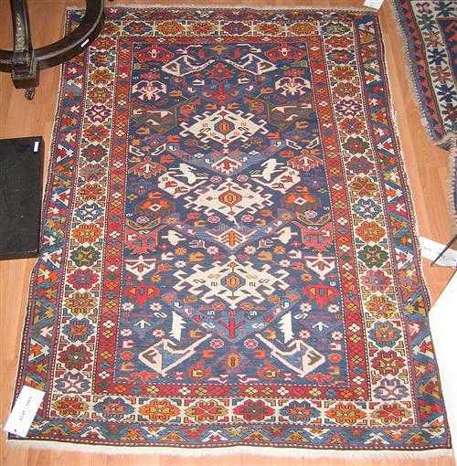 Appraisal: SMALL SHIRVAN old Blue central field with a colourful geometric