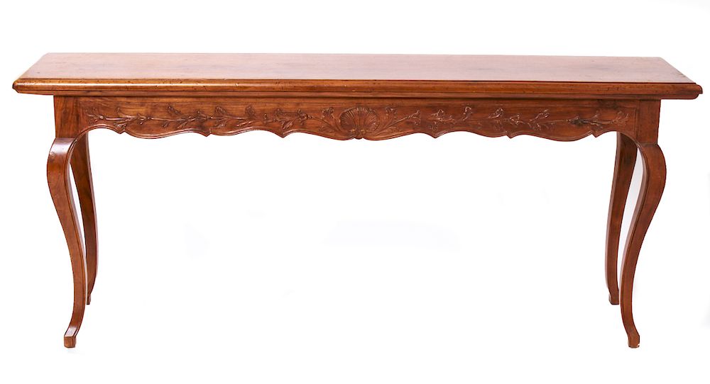 Appraisal: Italian Provincial Console Table w Relief Carving Italian provincial console