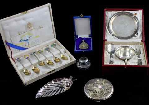 Appraisal: GROUP OF JAPANESE SILVER including a -piece child's set a