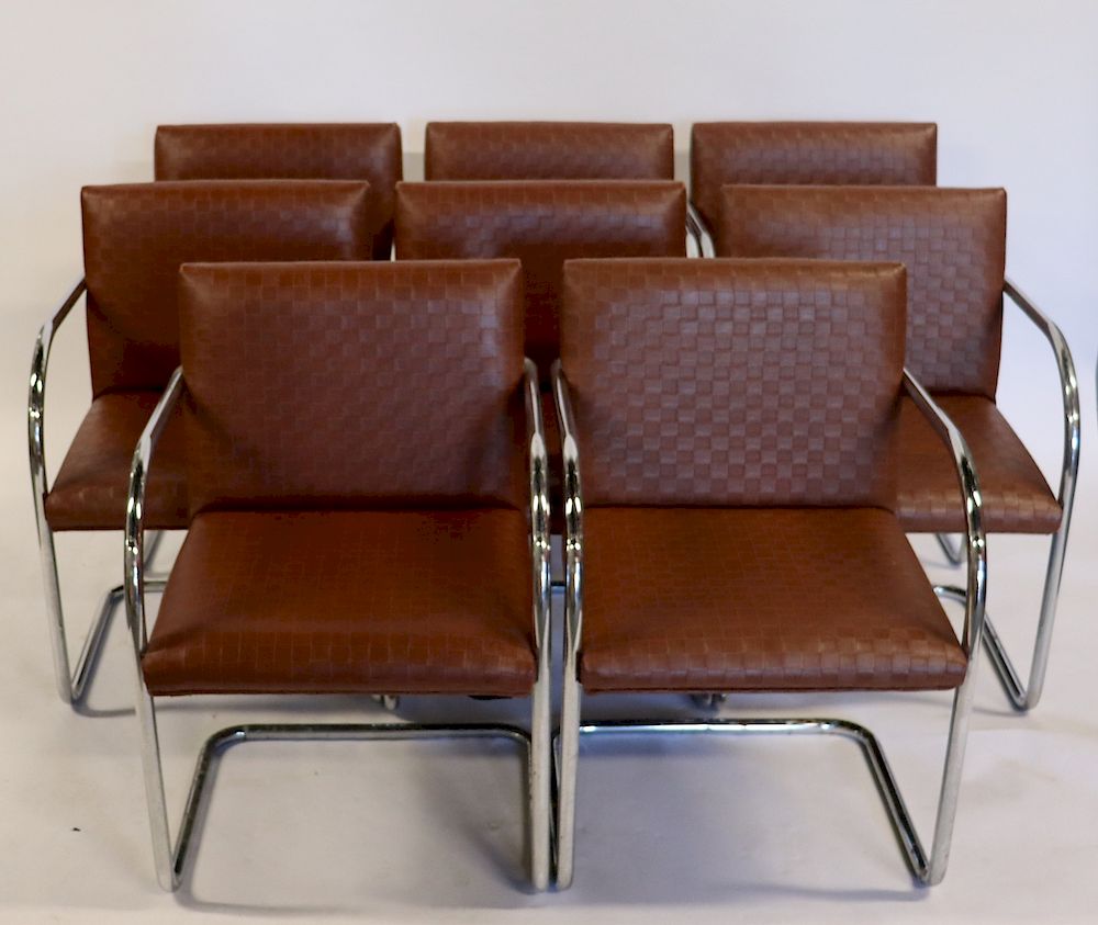 Appraisal: MIDCENTURY Chrome And Upholstered Arm Chairs From a Mahopac NY