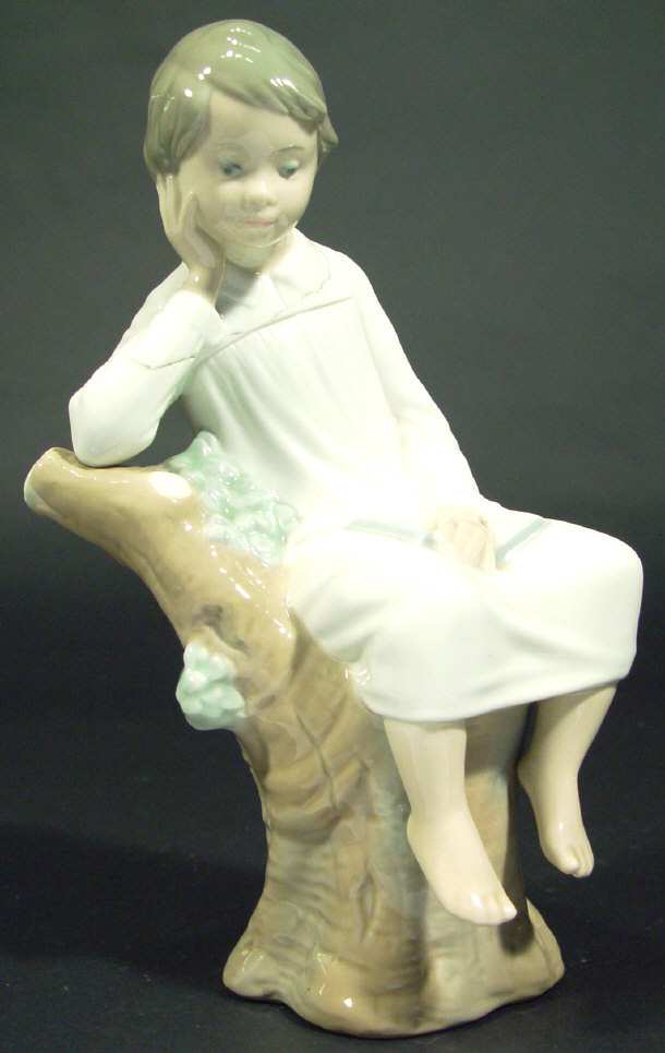 Appraisal: Lladro porcelain figure 'Thinker Little Boy' printed and impressed factory