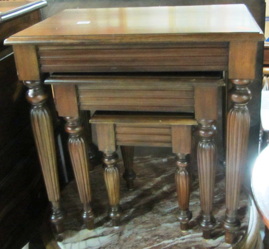 Appraisal: A th century hardwood nest of three tables