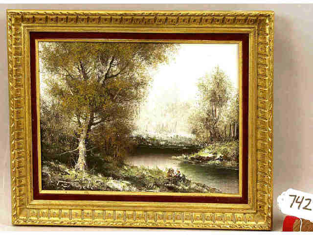 Appraisal: Nicely accomplished oil on canvas framed landscape scene x Estimate