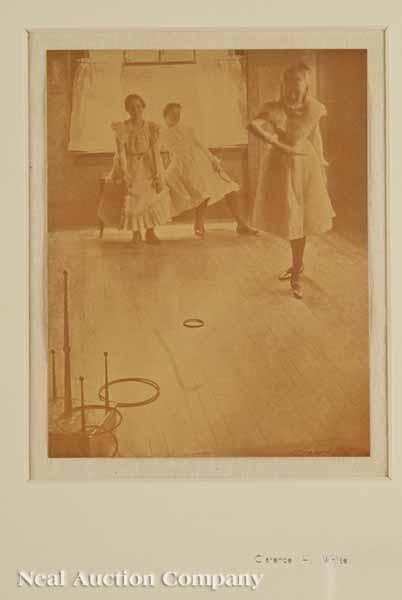 Appraisal: Clarence H White American - The Ring Toss colored half