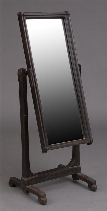 Appraisal: SMOKEY TUNIS CHEVAL MIRROR Painted wood with applied glass mirror