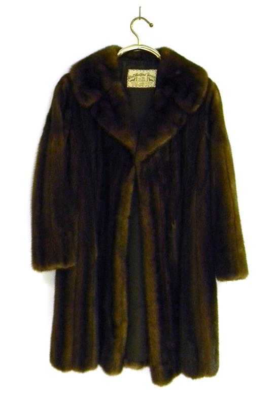 Appraisal: Mink coat full length dark brown made by West Hartford