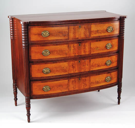 Appraisal: OUTSTANDING TWELVE PANEL NEW HAMPSHIRE SHERATON CHEST Each drawer front