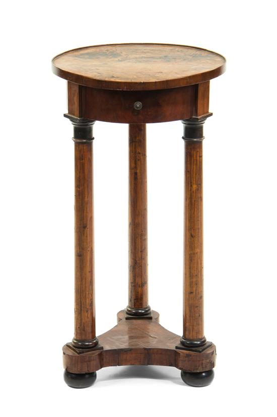 Appraisal: Sale Lot An American Empire Burl Walnut Pedestal Table having