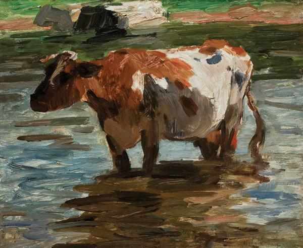 Appraisal: MAX LIEBERMANN German - Kuh in Einem Bach oil on