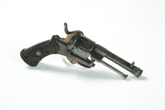 Appraisal: PINFIRE POCKET REVOLVER France or Belgium mid th century caliber