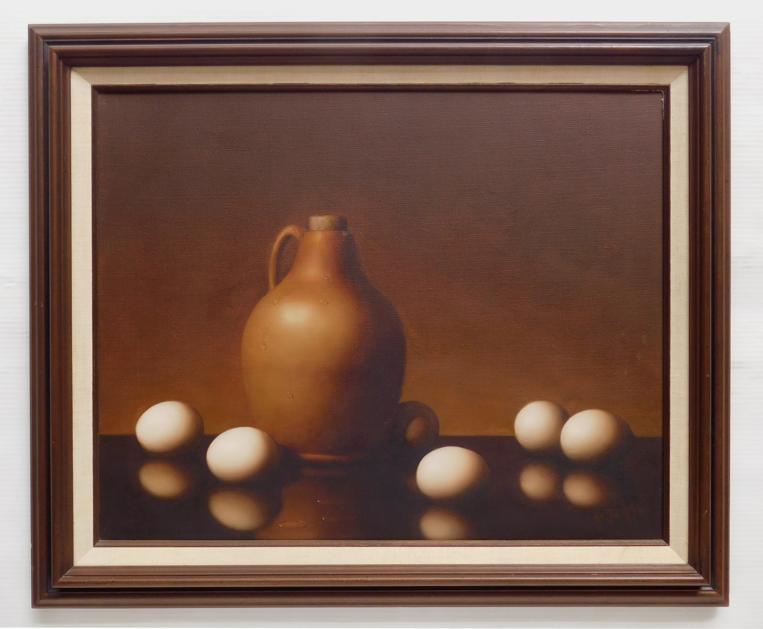 Appraisal: Al Jackson American - Still-Life with Eggs and Jug- oil