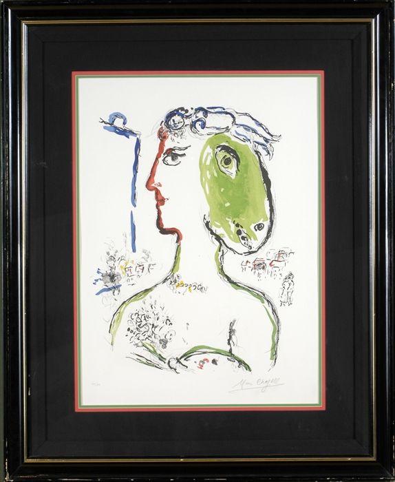 Appraisal: After Marc Chagall Artist as a Phoenix Lithograph matted and