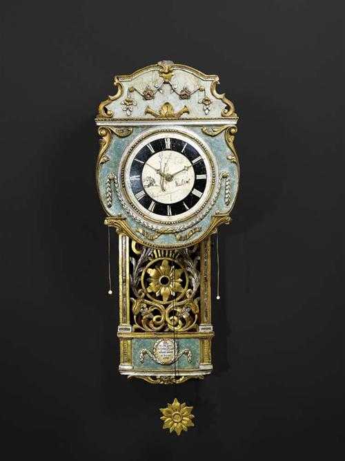 Appraisal: PAINTED MUSICAL CLOCK Louis XVI in the style of M