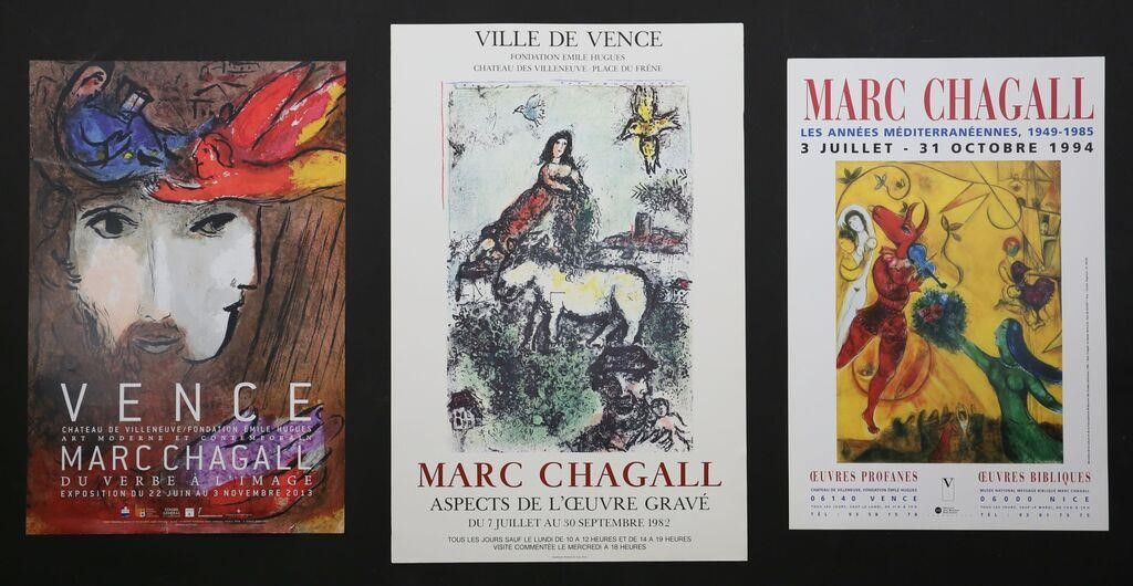 Appraisal: MARC CHAGALL FRENCH EXHIBITION POSTERS Marc Chagall exhibition posters French