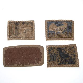 Appraisal: Capron style studio pottery tiles Capron style studio pottery tiles