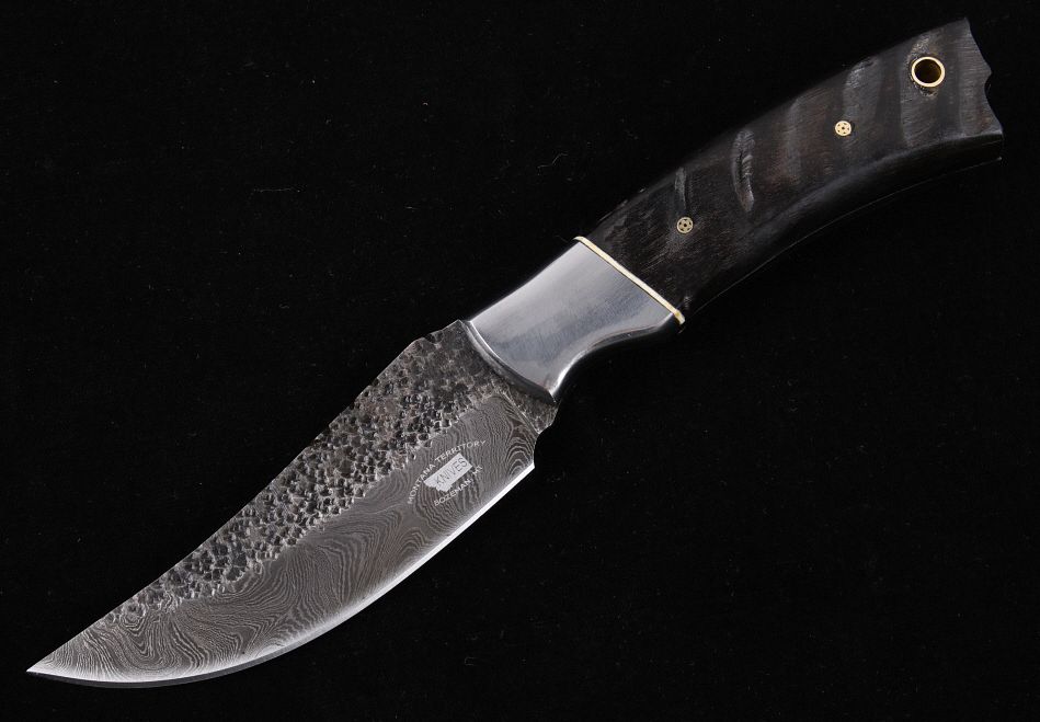 Appraisal: Rocky Mountain Rams Horn Damascus Bozeman Knife This is an