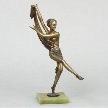 Appraisal: Josef Lorenzl Austrian - An Art Deco statuette of a