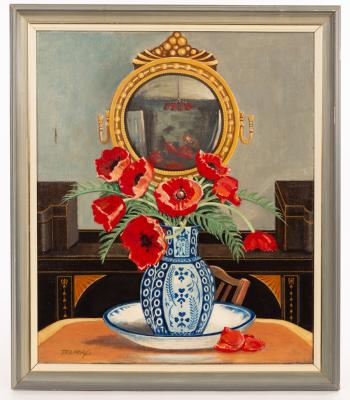 Appraisal: William Walker Telfer - Falling Poppies Dining Room signed inscribed