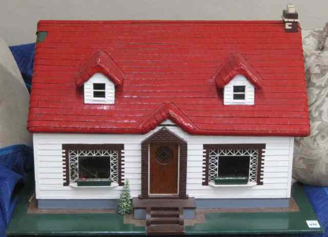 Appraisal: CUSTOM CRAFTED DOLLHOUSE a single story English cottage with removable