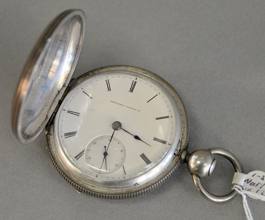 Appraisal: Large coin silver closed face pocket watch works signed J