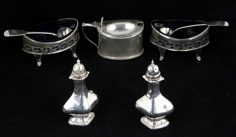 Appraisal: A pair of George III silver salts WA London of