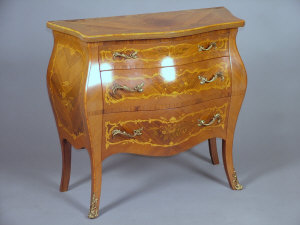 Appraisal: A Louis XV style floral marquetry inlaid commode th century