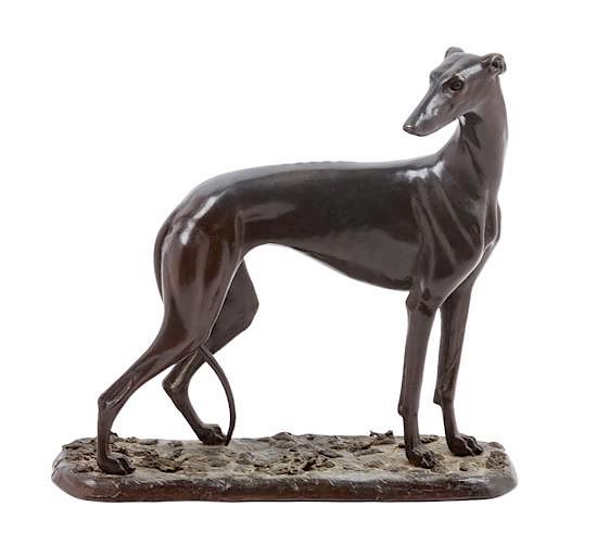 Appraisal: A Bronze Greyhound Sculpture Height x width x depth inches