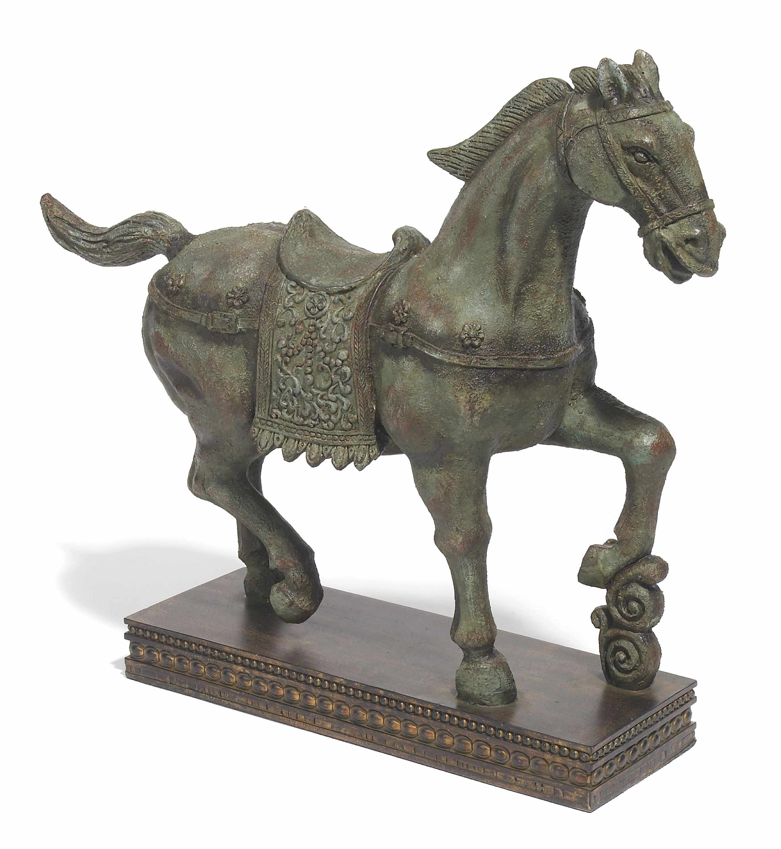 Appraisal: A Tang style composition model of a prancing horse height