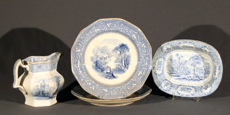 Appraisal: Group of Twelve English Light Blue Transfer Decorated Plates a