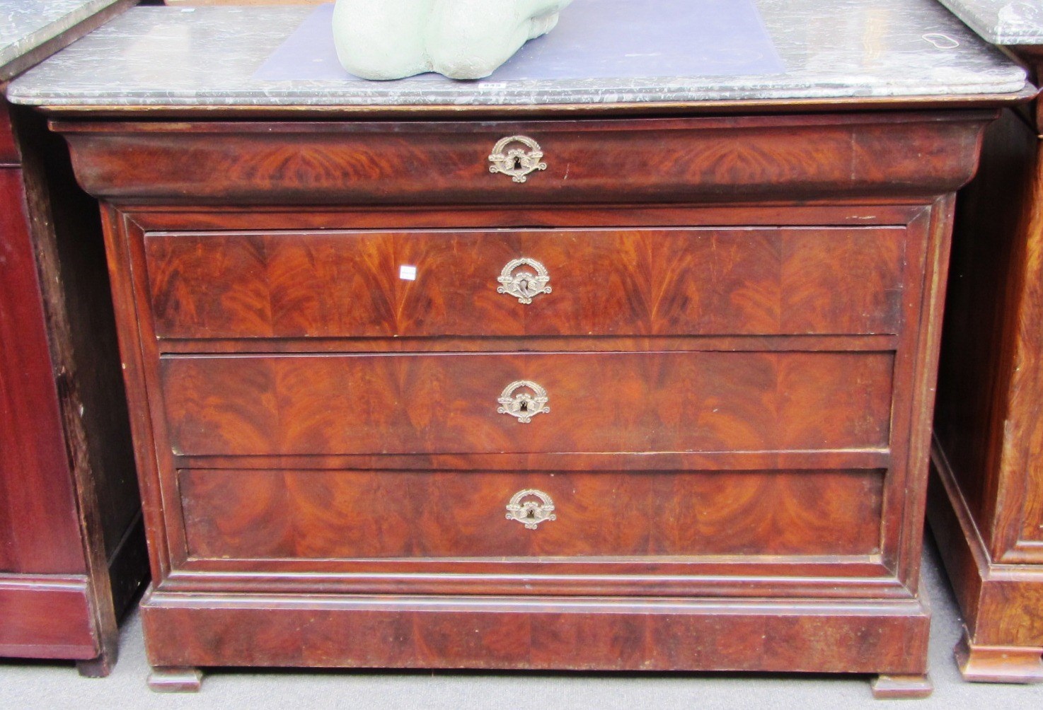 Appraisal: A th century French gilt metal mounted mahogany commode the