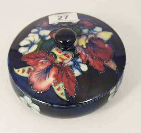 Appraisal: Moorcroft Round Box and Cover in the Orchid Design Diameter