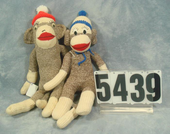 Appraisal: Sock Monkey's inches tall plush good condition Estimate -