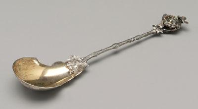 Appraisal: Gorham Bird s Nest preserve spoon sterling bowl with scalloped