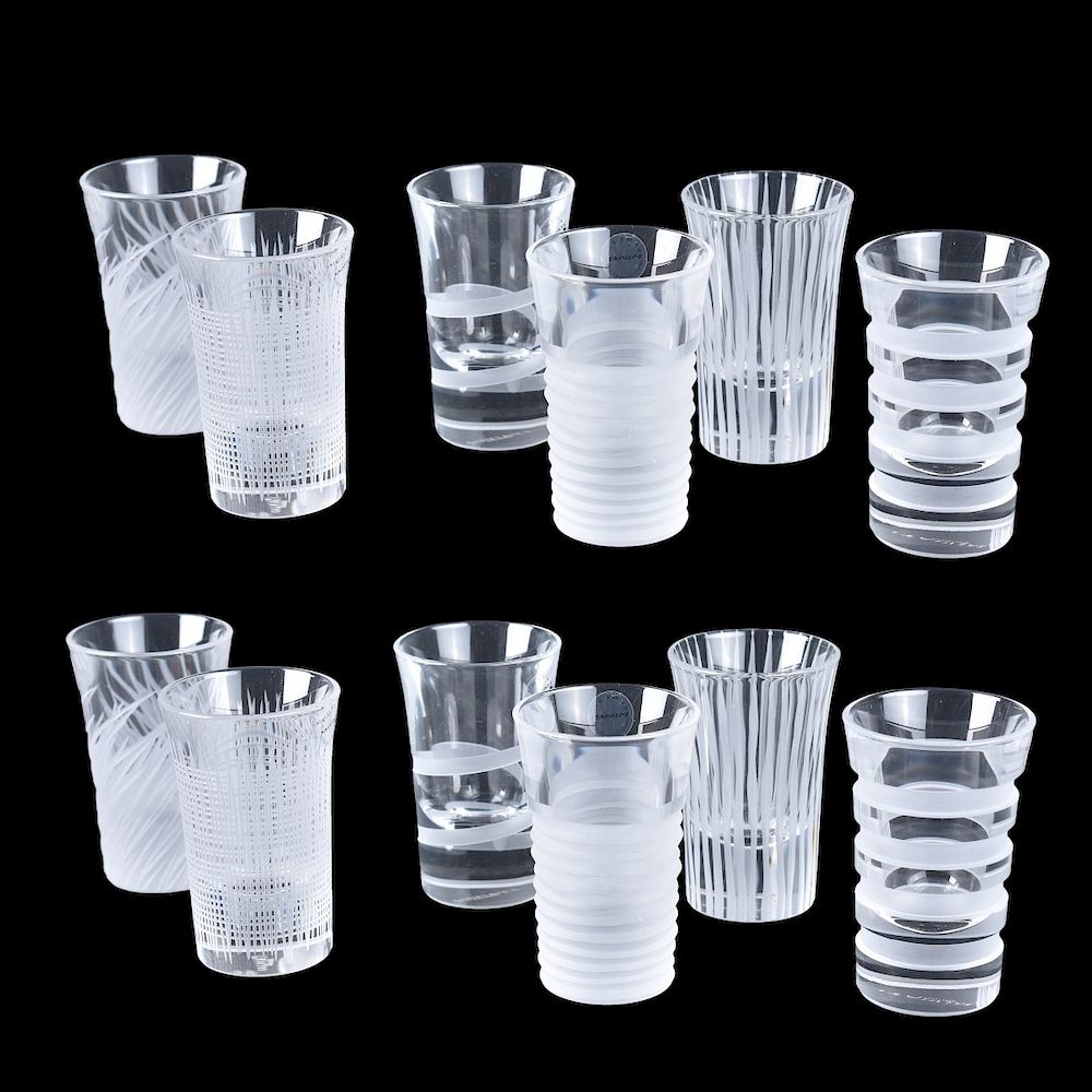 Appraisal: Salviati Vodka Glasses Set of Twelve Salviati Italian Etched Oz