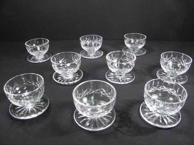 Appraisal: Nine Waterford Irish cut crystal footed dessert bowls in the