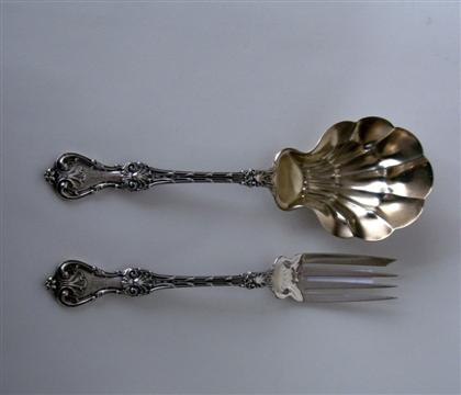 Appraisal: Whiting 'King Edward' pattern two piece sterling silver serving seta