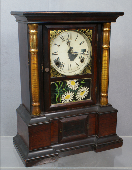 Appraisal: Atkins Clock Co rosewood mantle clock no key unknown running