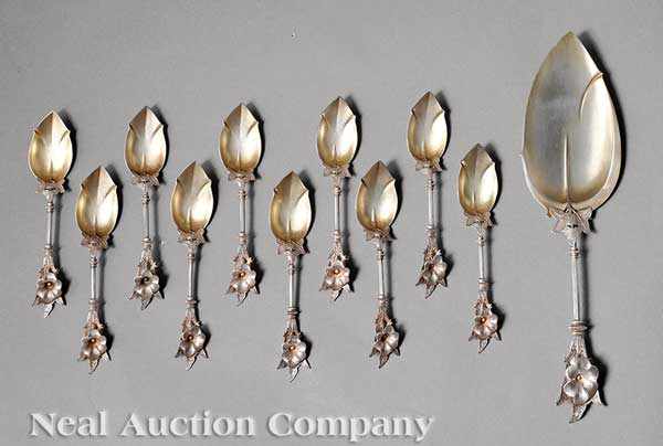 Appraisal: An American Coin Silver Ice Cream Set George Sharp Philadelphia