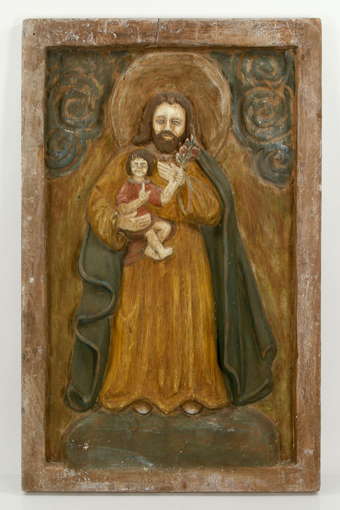 Appraisal: - Plaque Depicting St Atocha Wood Plaque depicting St Atocha